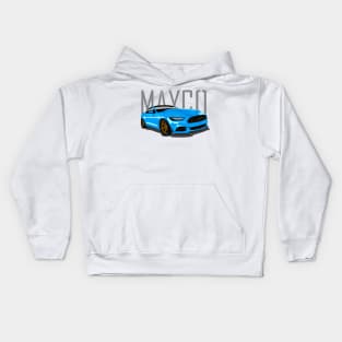 S550 Ford Mustang tuned grabber blue Kids Hoodie